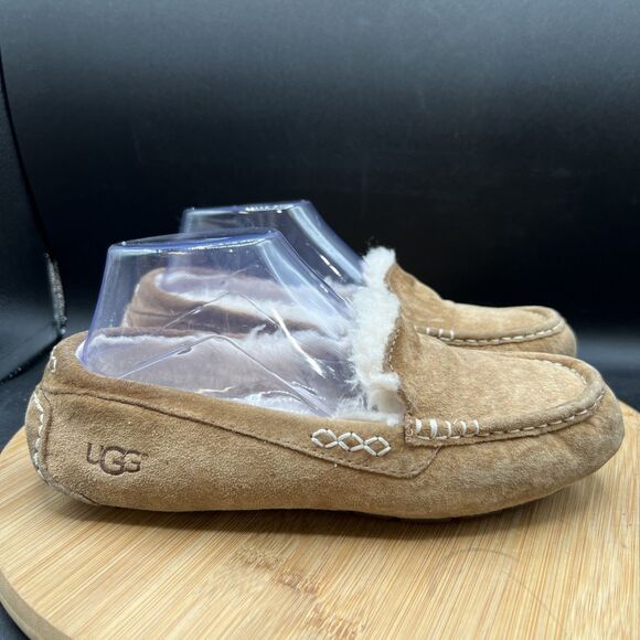 UGG Australia Women's Size 7 Ansley Tan Slippers 3312 Sherpa Lined Shoes - Picture 3 of 9